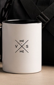 Ceramic Mug in White / Black
